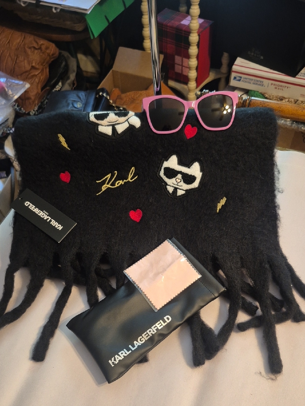 NWT Karl Lagerfeld Bundle Scarf & Sunglasses